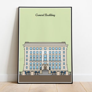 Cunard Building, Liverpool, River Mersey, Three Graces, Listed Building, Architecture, Print, Poster, Birthday Gift, Wedding Gift, Wall Art