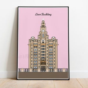 Liver Building, Liverpool, Three Graces, Pier Head, Listed Building, River Mersey, Print, Poster, Birthday Gift, Wedding Gift, Wall Art