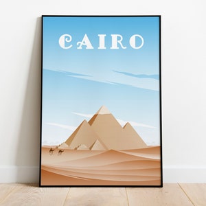 Cairo, Giza Pyramids, Giza Poster, Cairo Pyramids, Cairo Poster, Egyptian Pyramids, Egypt Poster, Travel Poster, Travel Print, Wall Art