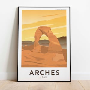 Utah, Arches National Park Print, Arches National Park Poster, U.S. National Park, Travel Poster, Travel Print, USA Poster, Wall Print