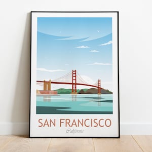 Golden Gate Bridge, San Francisco, California, Golden Gate Bridge Travel Poster, Golden Gate Bridge Print, San Francisco Poster