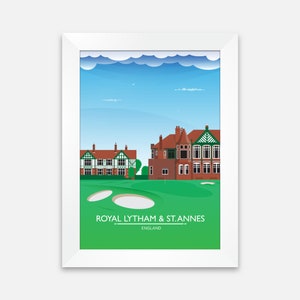 Lytham & St. Annes Golf Poster, Lytham Golf Print, Golf Course Print, Golf Poster, Golf Print, Golf Course Poster