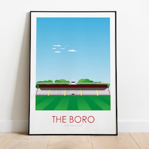 Stevenage, Broadhall Way, Lamex Stadium, Stevenage Stadium Print, Stevenage Stadium Poster, Stevenage Poster, Football