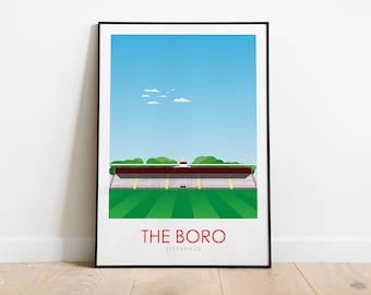 Stevenage, Broadhall Way, Lamex Stadium, Stevenage Stadium Print, Stevenage Stadium Poster, Stevenage Poster, Football
