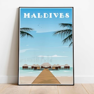 Maldiven, Maldiven print, Maldiven poster, Zuid-Azië print, Zuid-Azië poster, Sri Lanka, India, reizen poster, reizen print, kunst aan de muur