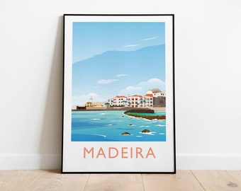 Madeira, Canical, Funchal, Portuguese, Madeira Travel Print, Madeira Travel Poster, Birthday Gift, Wedding Gift, Wall Art