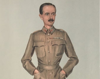 Original 1903 Boer War Lithograph Print of Colonel Robert George Broadwood