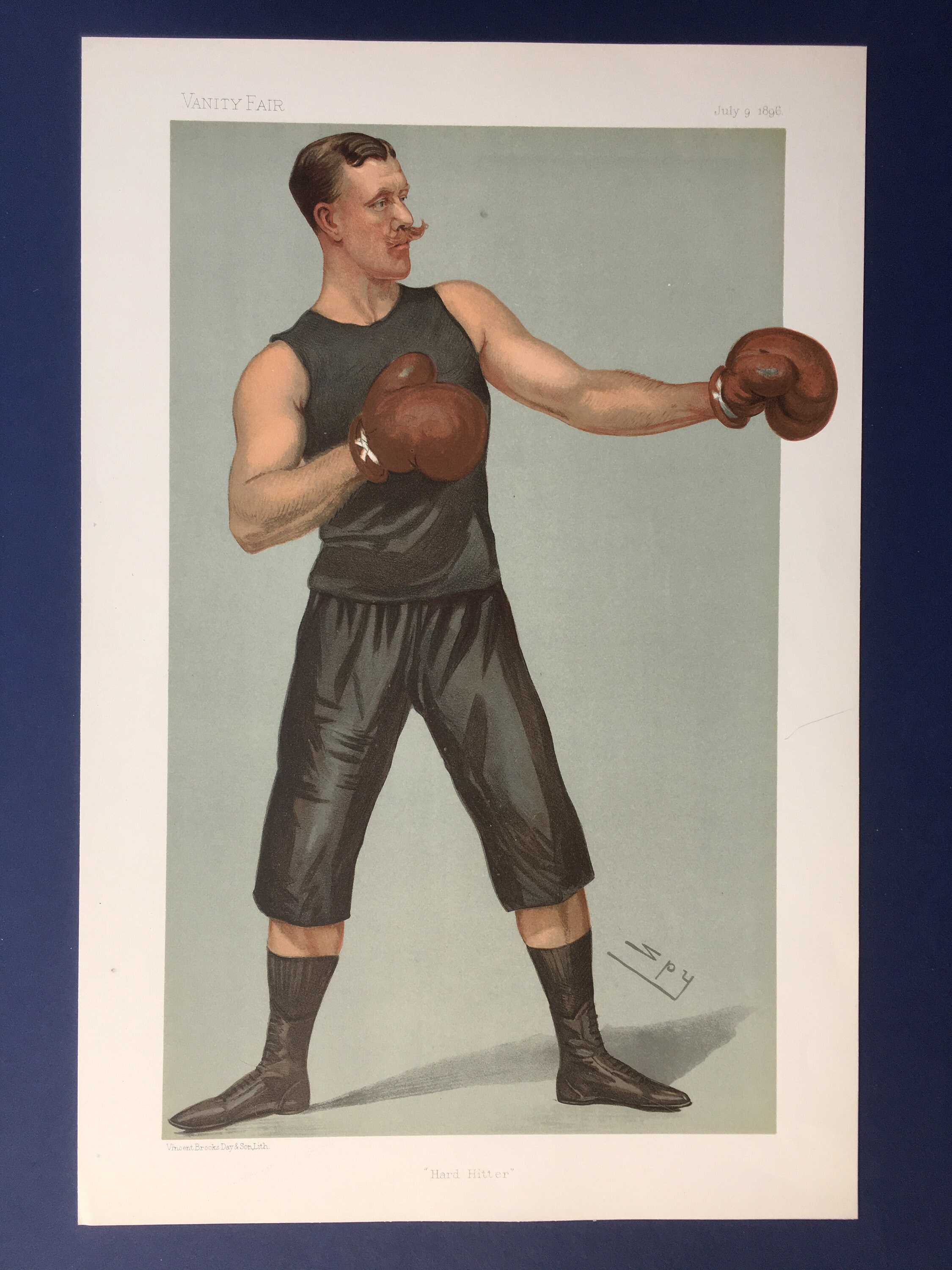 Original Antique Lithograph Boxing Print of Captain Edgeworth Etsy