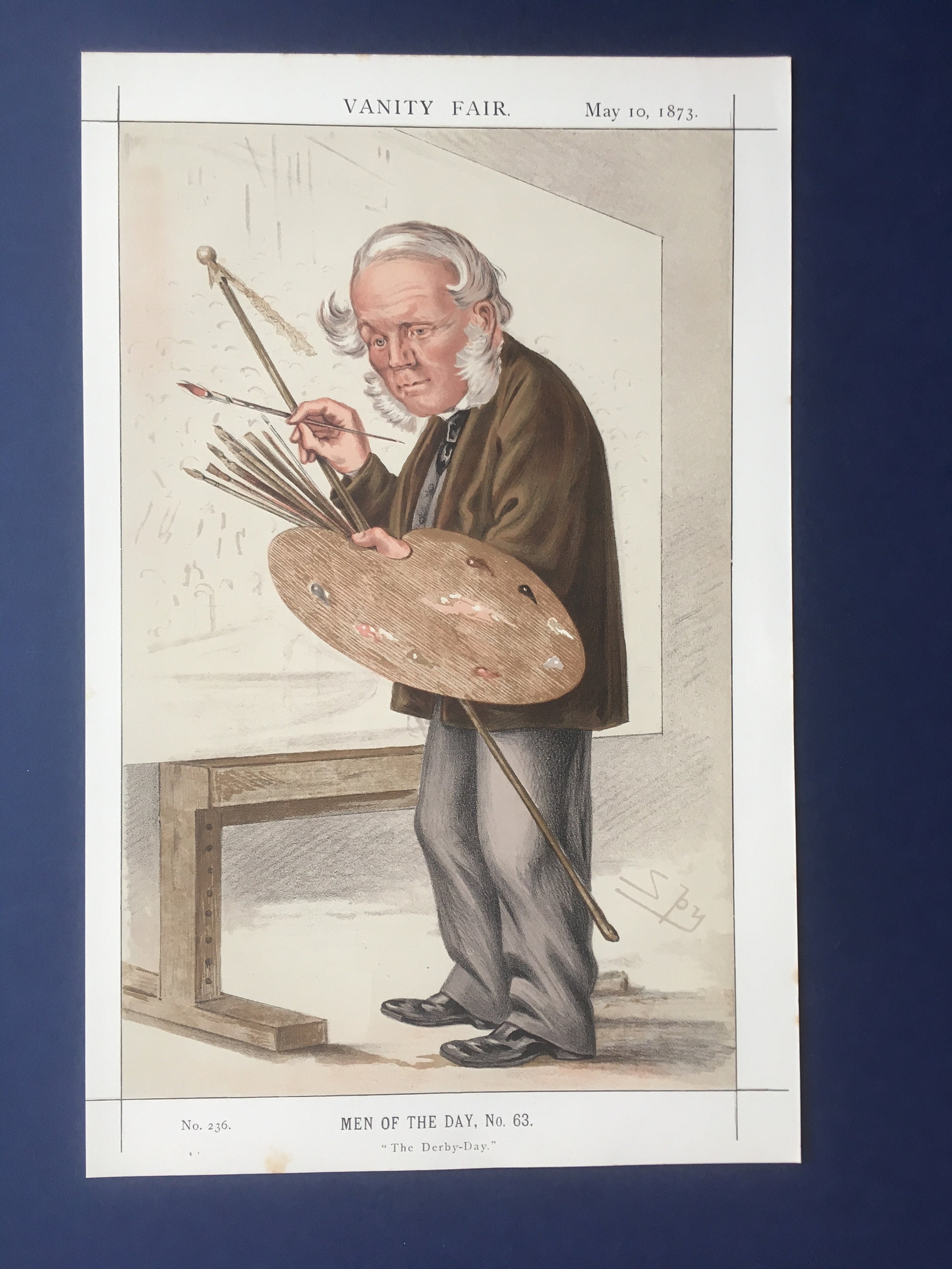 Original Antique Victorian Lithograph Print of Artist and Etsy