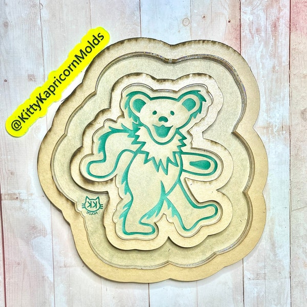 Hippie Bear Tray Mold, Silicone Tray Molds, Hippie Bear Mold, Silicone Resin Mold, Silicone Molds, Tray Molds, Molds for Resin, Resin Mold