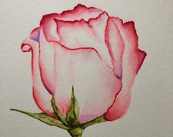 Rose, Fine Art, Original Artwork, Living Room Art, Dining Room Art, Handmade, Home Decor, Roses, Watercolor Painting, Unique