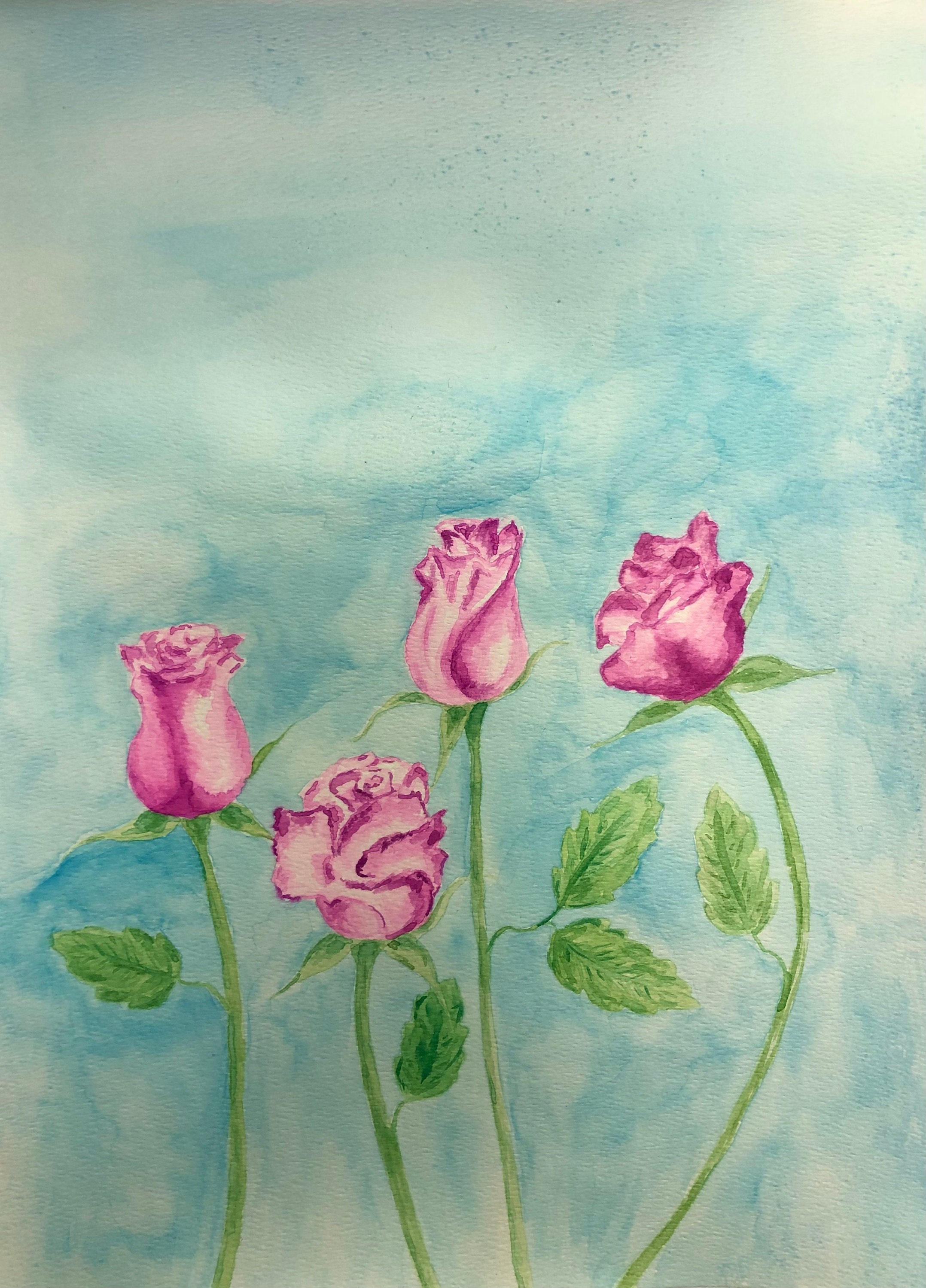 Roses, Fine Art, Original Artwork, Living Room Art, Dining Room Art, Bedroom Art, Home Decor, Roses, Watercolor Painting, Unique