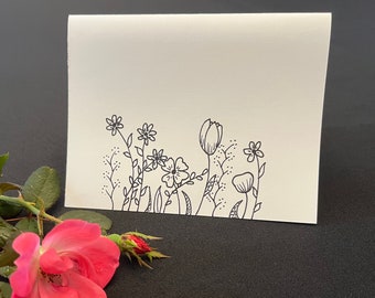 Handmade Floral Wildflower Greeting Card, Blank inside, Original Art Note Card, Watercolor Illustration Gift