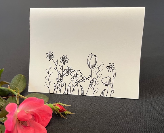 Handmade Floral Wildflower Greeting Card, Blank inside, Original Art Note Card, Watercolor Illustration Gift