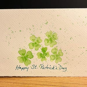 Cartes pour la Saint-Patrick, Cartes de voeux, Cartes de correspondance, Cartes Guérir bientôt, Cartes faites main, Unique, Cartes Tu me manques, Fleurs, Trèfles