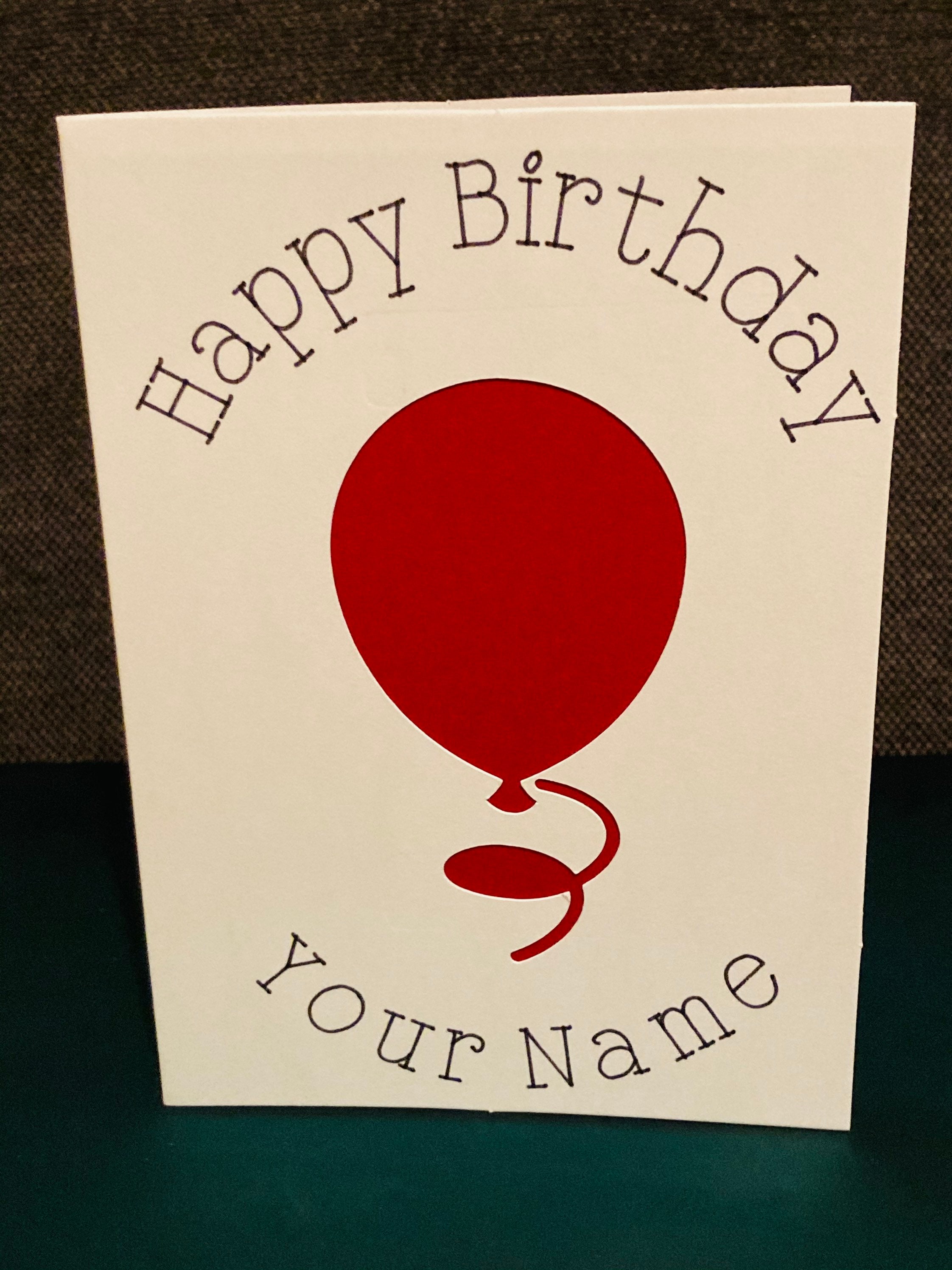 Personalised Die Cut Balloon Birthday Card Etsy