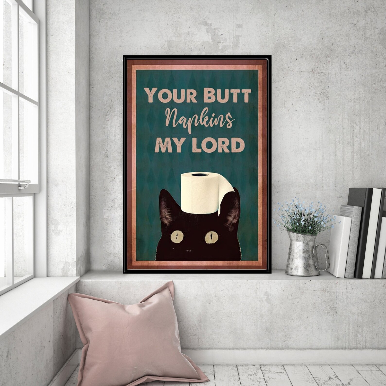 Your Butt Napkins My Lord Vertical Poster Cute Black Cat Etsy