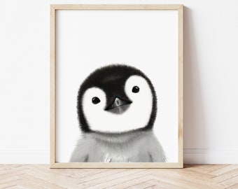 Cute Penguin Nursery Art, Baby Penguin Art, Printable Nursery Decor, Neutral Nursery Decor