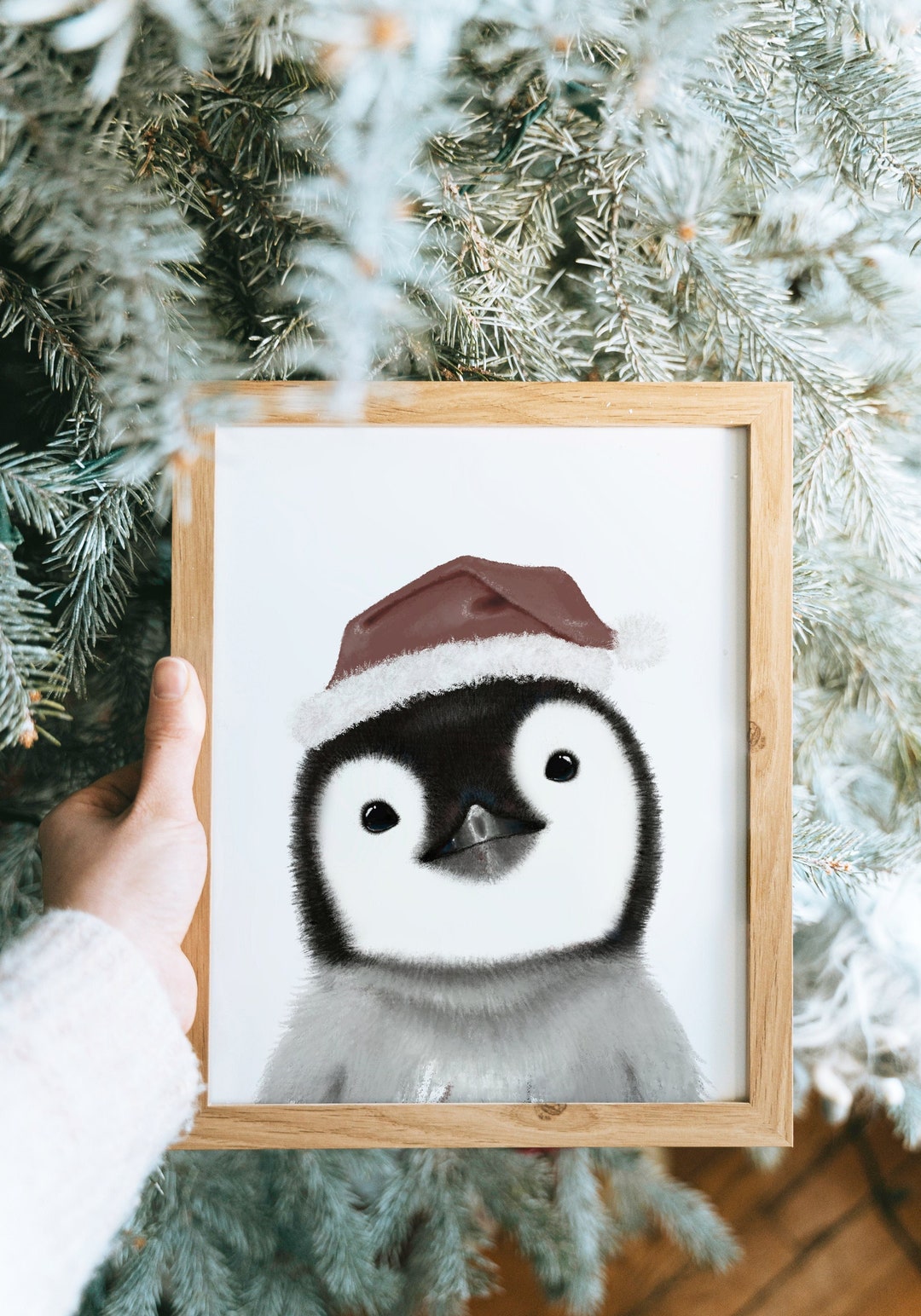 Cute Christmas Penguin Printable Holiday Decor Holiday Etsy