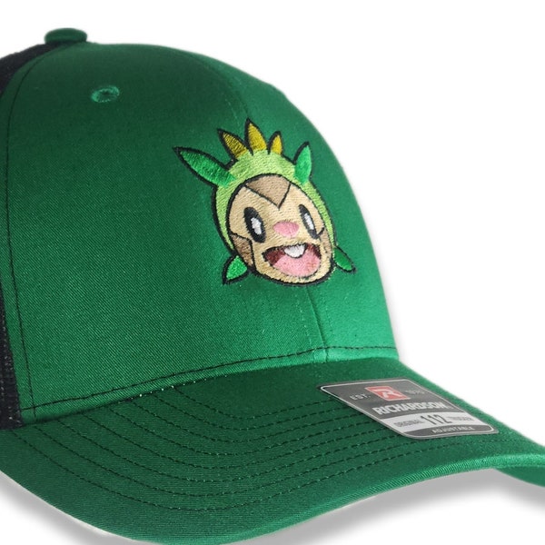 Gen 6 Starter Pokemon (Chespin) Richardson Structured Trucker Adjustable Hat