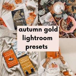 Four Autumn Gold Lightroom Presets. Bookstagram Presets. Immediate downloads.