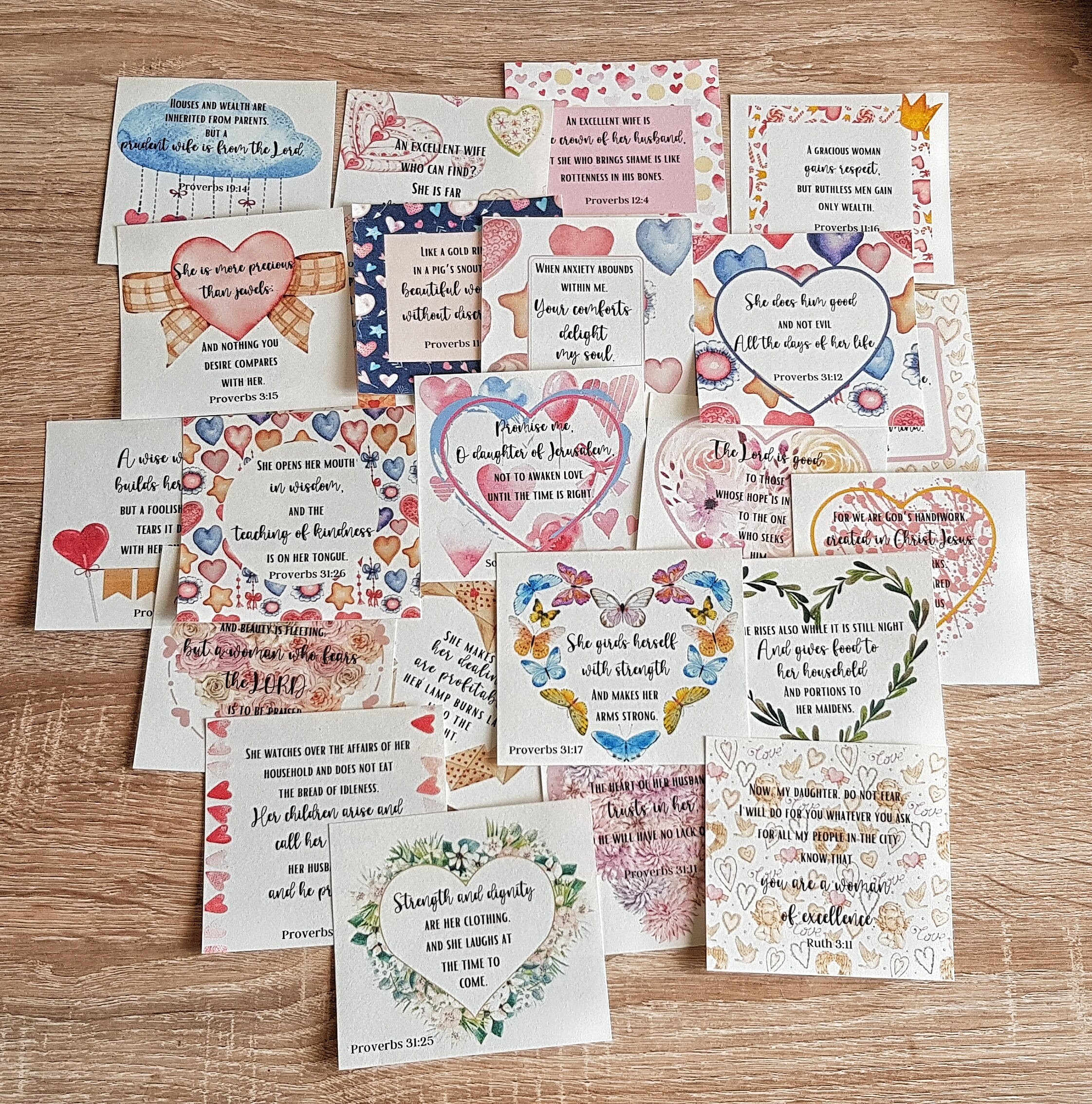 24 Scripture Cards for Teen Girl, Printable Bible Verses for Girls, Set ...