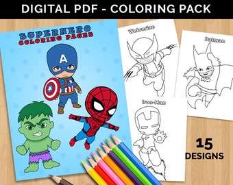 Download Marvel Coloring Book Etsy