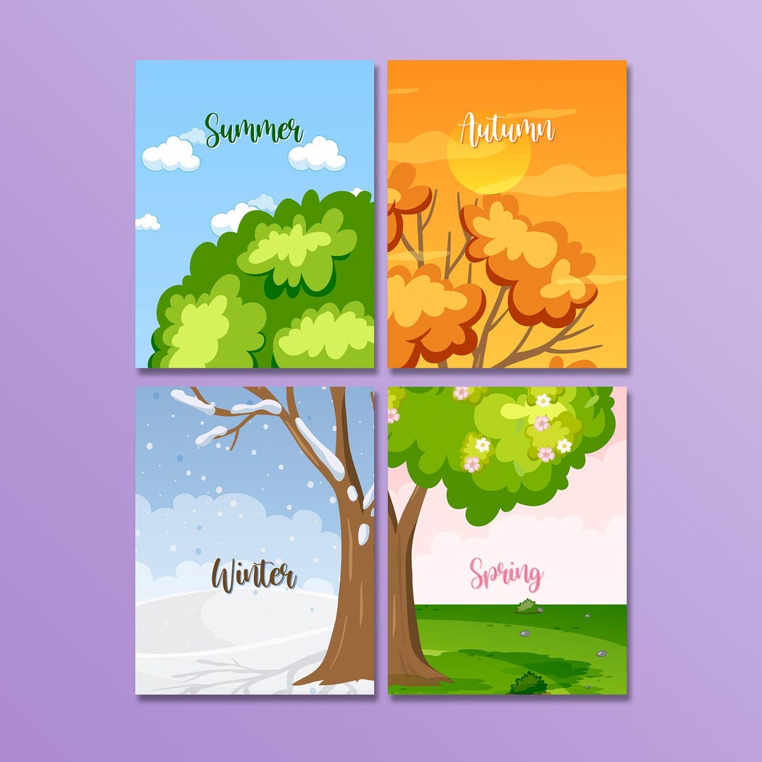 Four Seasons Montessori Poster for Classroom Themes & Playroom Wall Art ...