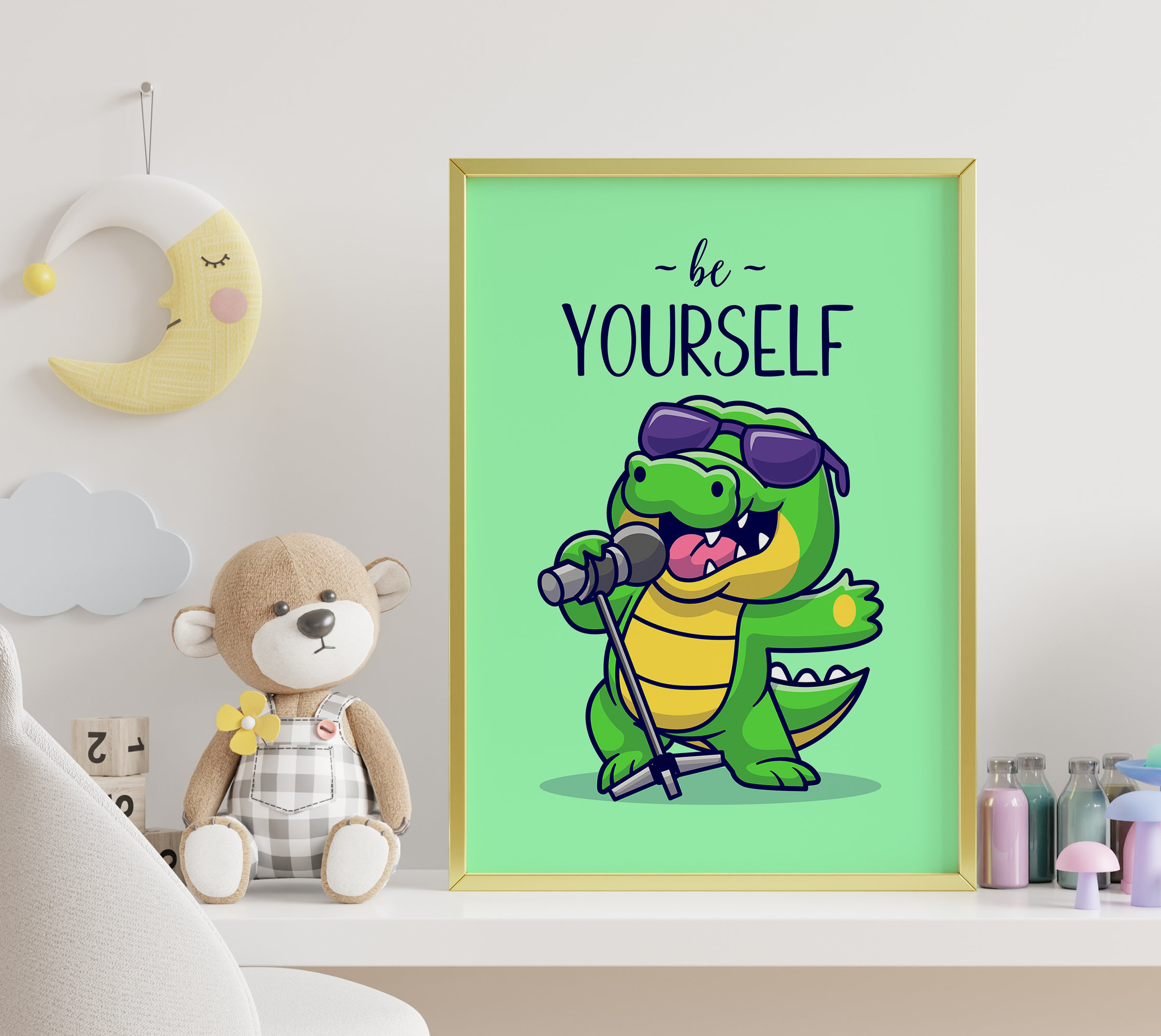 Runtoo Inspirational Quote Wall Decals - Safari Animals With Positive Sayings For Kids Room & Classroom