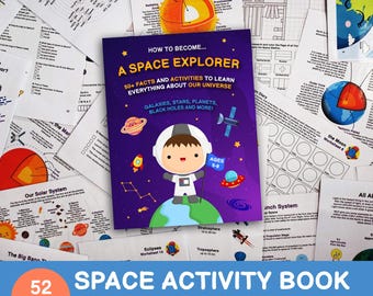 Outer Space Busy Book: Solar System & Moon Phases Kids Activity Printable