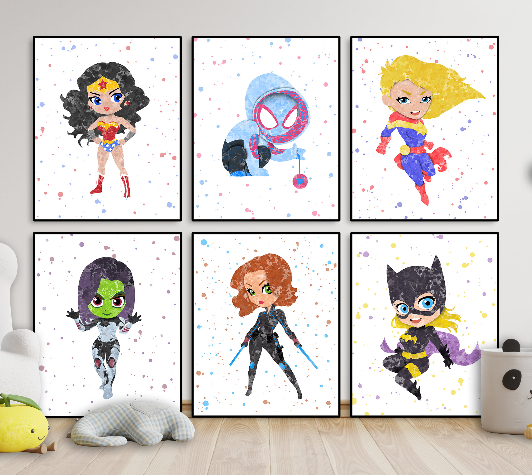 DC Superhero Girls Christian Nursery Decor Art Set of 6 Prints, Batgir –  Pixie Paper Store