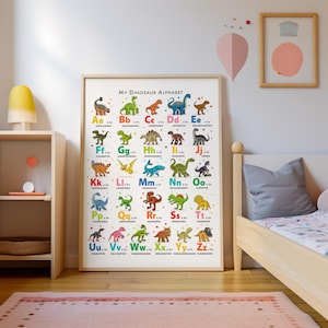 Printable Dinosaur ABC Poster for Nursery or Classroom Art