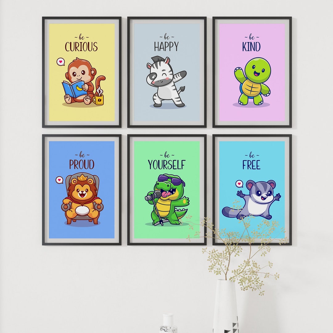 Safari Nursery Mobile Wall Art, Digital Art Prints, Jungle Nursery