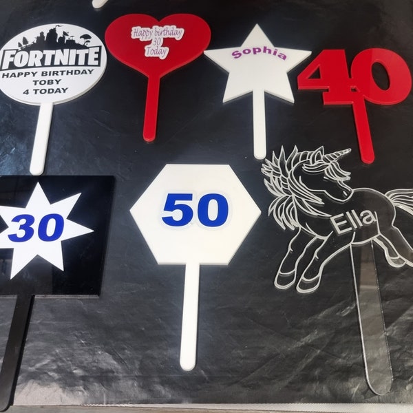 Perspex Cake Topper - Etsy