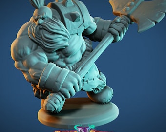 DWARVEN BARBARIAN dwarve dungeons and dragons D&D RPG Miniatura mini 32mm