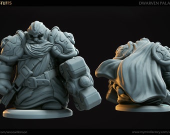 Miniatura del Paladino Nano: scala 32 mm RPG, D&D