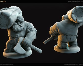 DWARVEN LOGGER - Scala da 32 mm con tavolo base in miniatura Rpg dnd dungeon e draghi