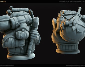 DWARVEN TRAVELLING MERCHANT - Miniatura da tavolo in scala 32mm - Rpg dnd dungeons and dragons