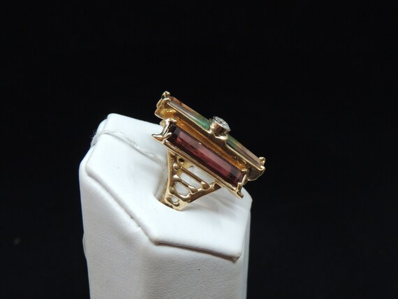 Modern Tourmaline and Diamond ring - image 3