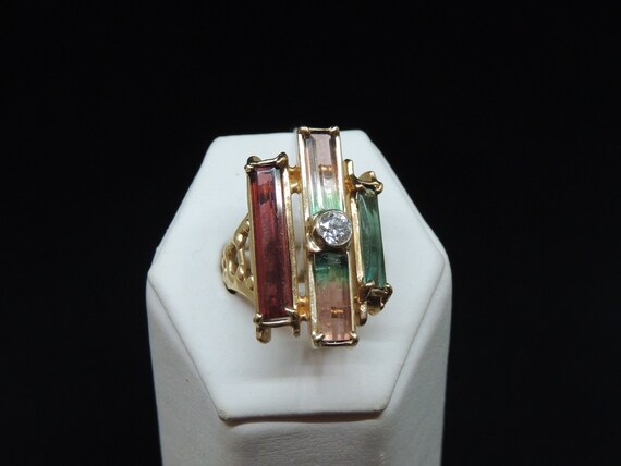 Modern Tourmaline and Diamond ring - image 2