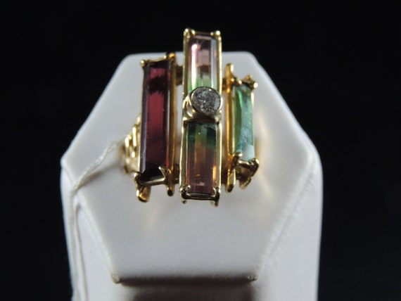 Modern Tourmaline and Diamond ring - image 6