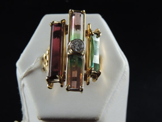 Modern Tourmaline and Diamond ring - image 5