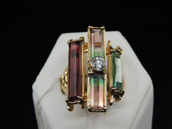 Modern Tourmaline and Diamond ring - image 7