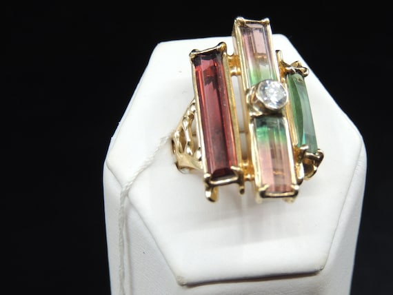 Modern Tourmaline and Diamond ring - image 8