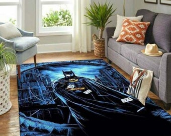 Square Batman Carpet Batman Rug Gift For Kids Batman Logo Rug Nursery D\u00e9cor Nursery Rug Plush Floor Area Carpet Gift For Batman Fans