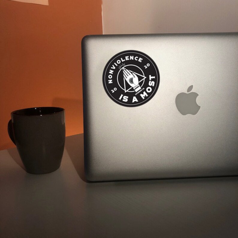 Nonviolence Sticker Quote Covid Humour Violence Black Etsy