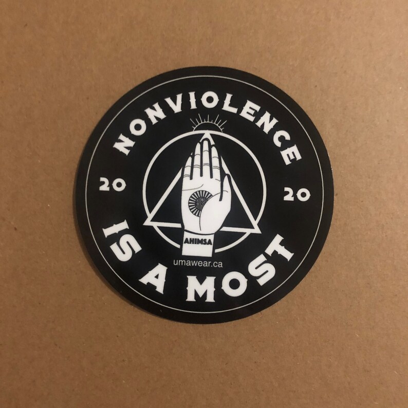 Nonviolence Sticker Quote Covid Humour Violence Black Etsy