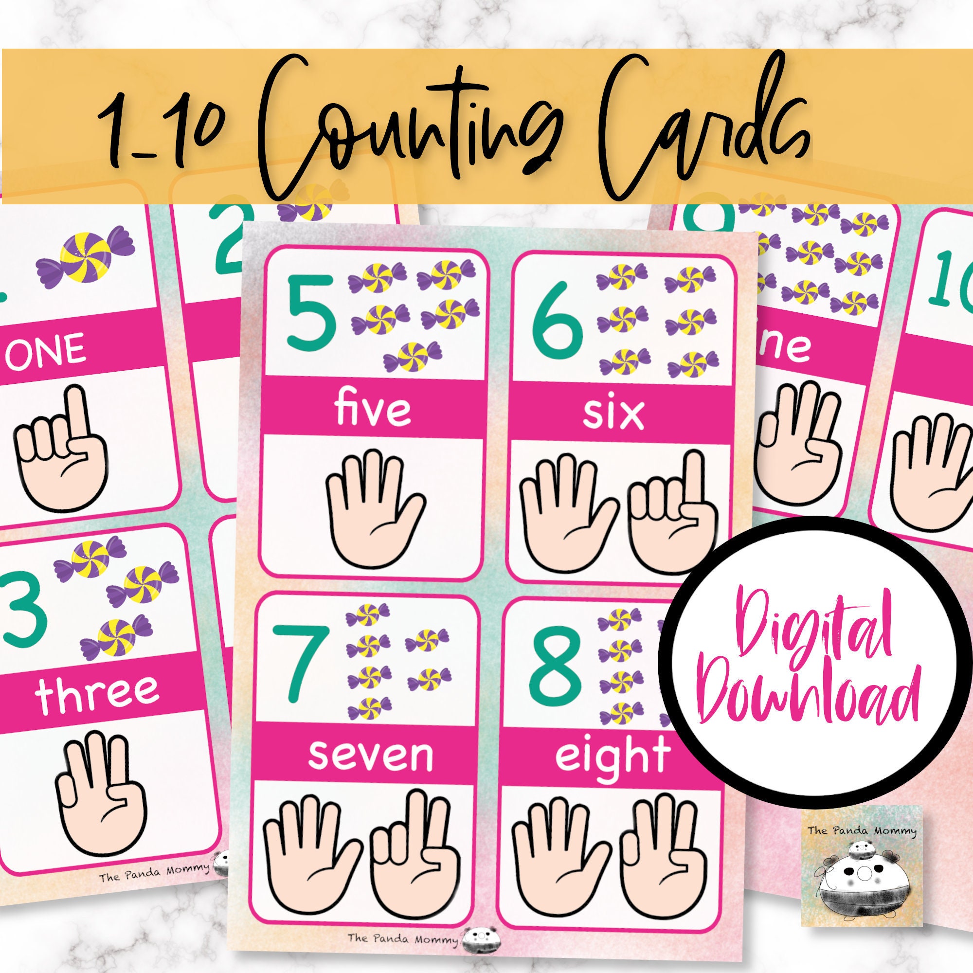 finger counting printable number 1 10 printable count the etsy
