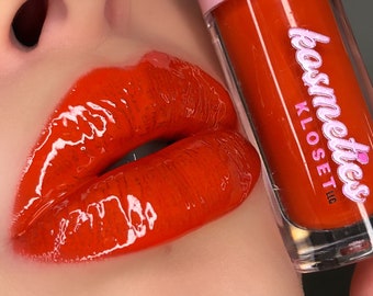 Boss Babe Pigmented Lip Gloss, Handmade Lip Gloss, tinted lip balm, natural lip gloss, Pigmented Lip Gloss, Handcrafted Orange Lip Gloss