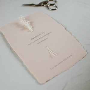 Carte pour sage-femme je remercie sage-femme je gratitude je papier fait main je fleurs séchées